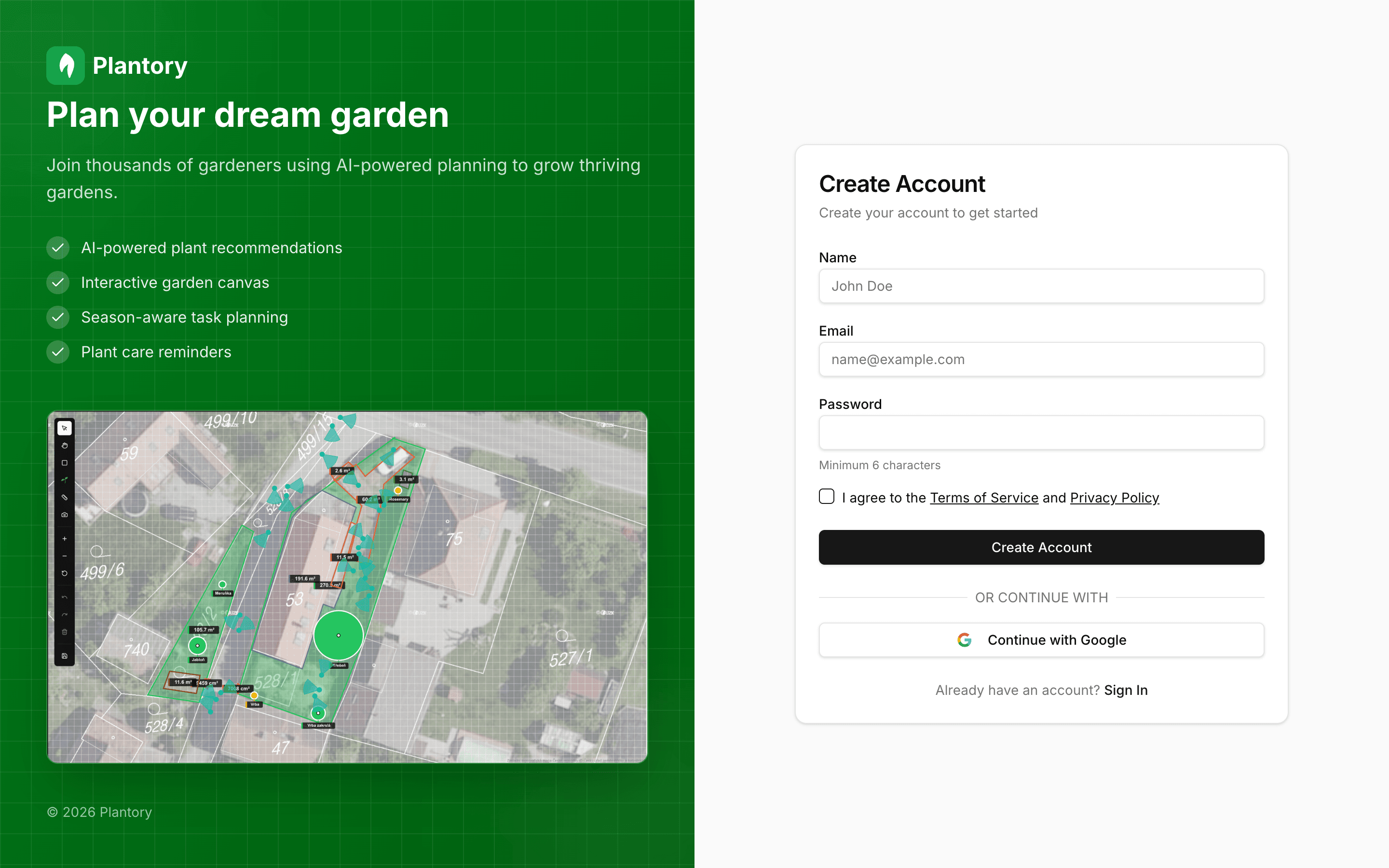 Registrierungsformular mit E-Mail- und Passwortfeldern
